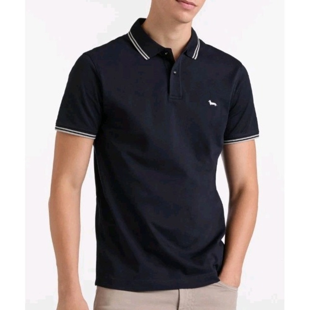 Harmont & Blaine Essentials Polo Shirt XL Narrow Fit Short Sleeve Logo Dachshund